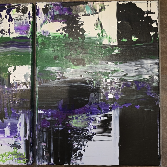 HANDCRAFTED Abstract Painting HANDMADE Artwork HANDPAINTED Wall Art Decor - Picture 5 of 17